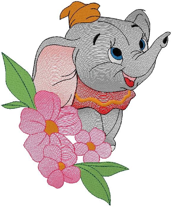 Baby Elephant embroidery design