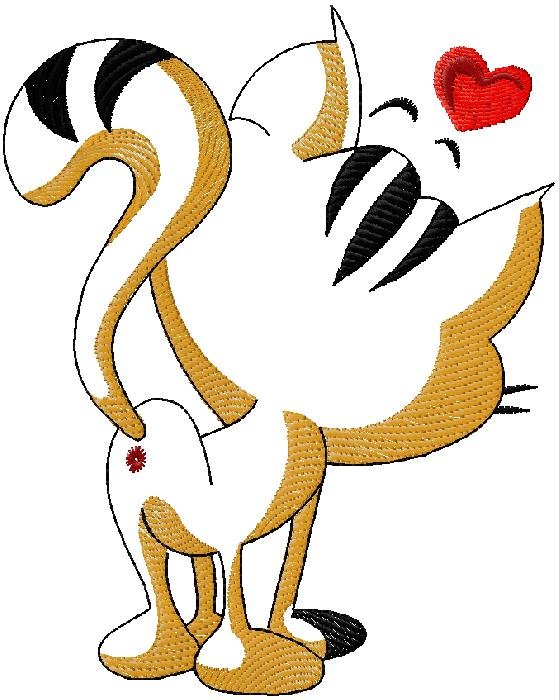 Cat Back Embroidery Design