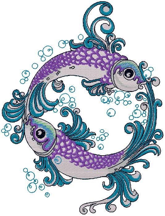 fish embroidery design