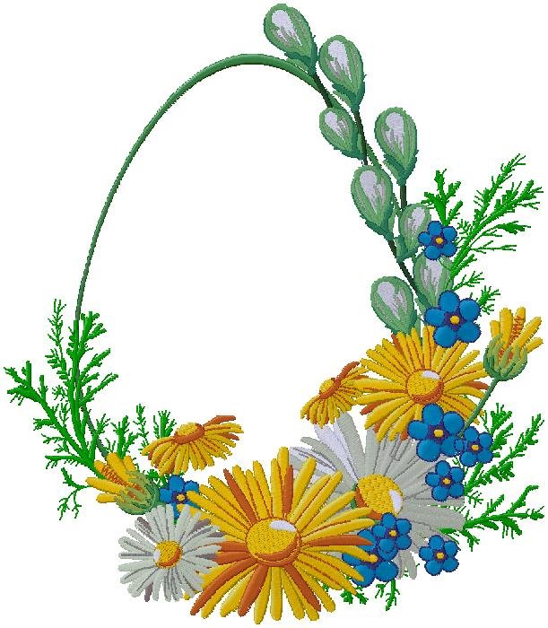 floral machine embroidery design