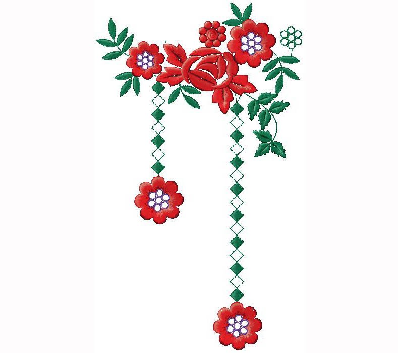floral machine embroidery design