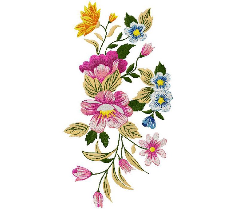 floral machine embroidery design