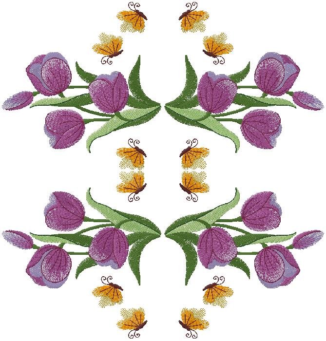 floral machine embroidery design