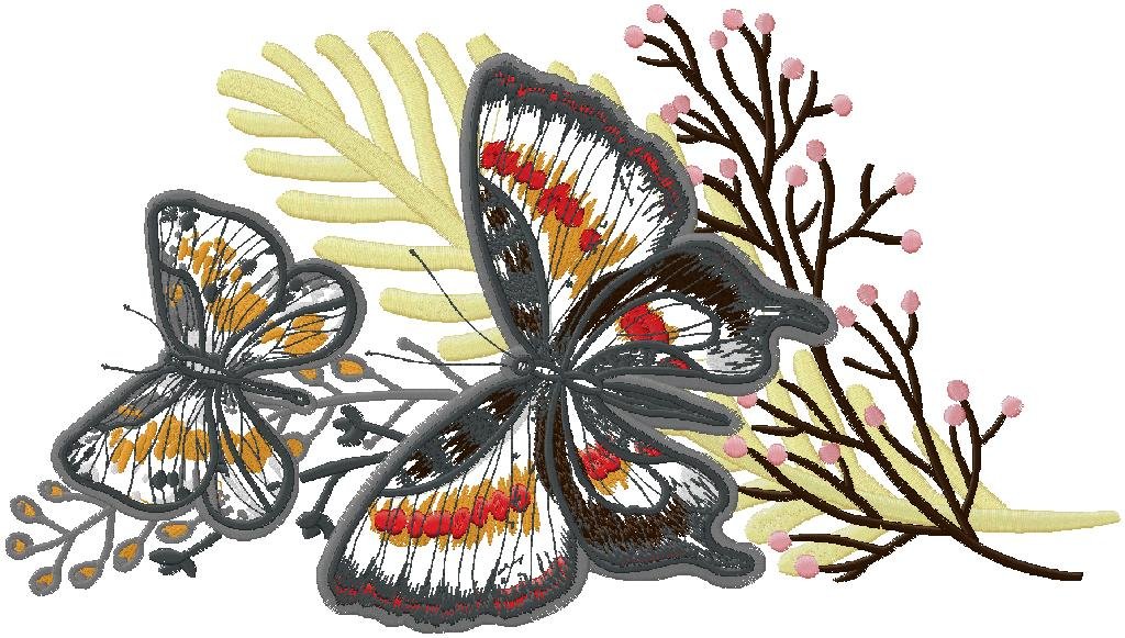 wonderful butterflies embroidery design