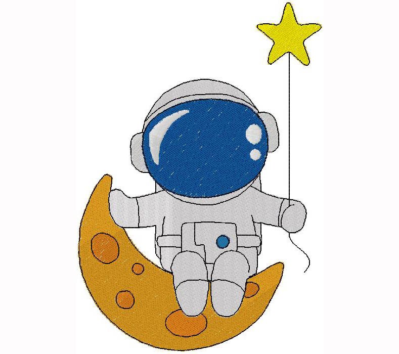 Astronaut Embroidery Design