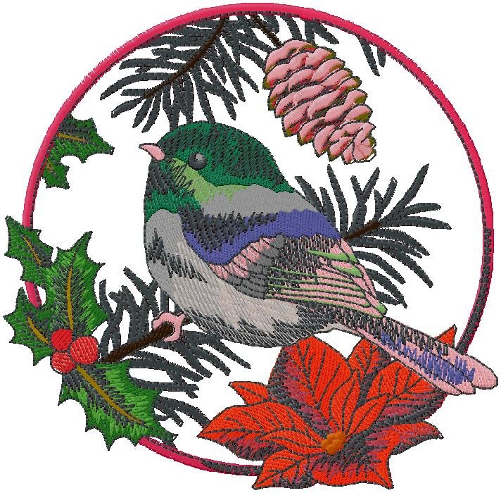 Bird embroidery design