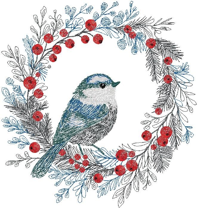Bird embroidery design