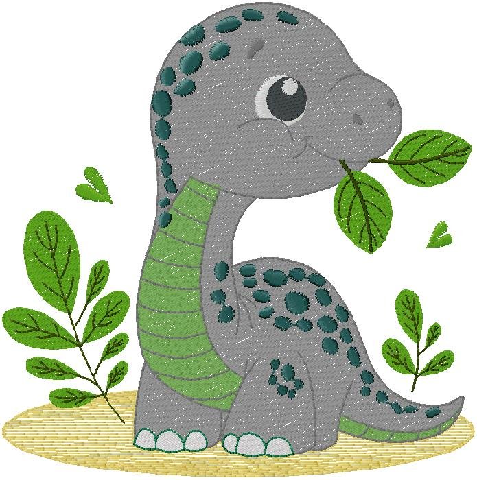 CUTE baby DINOSSAURO embroidery design