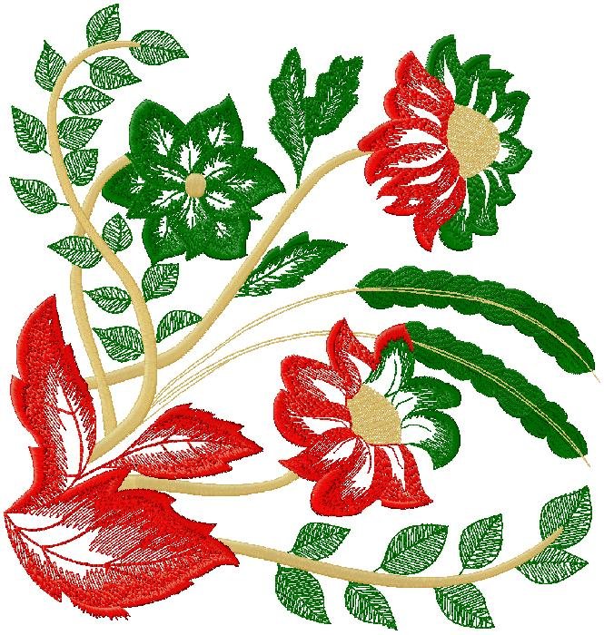 Floral embroidery design