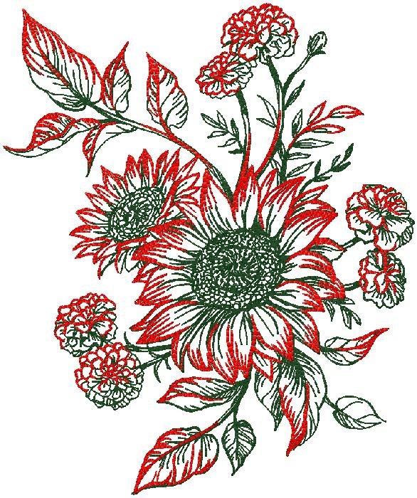 Floral embroidery design