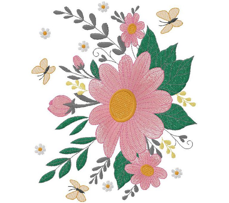 Floral embroidery design