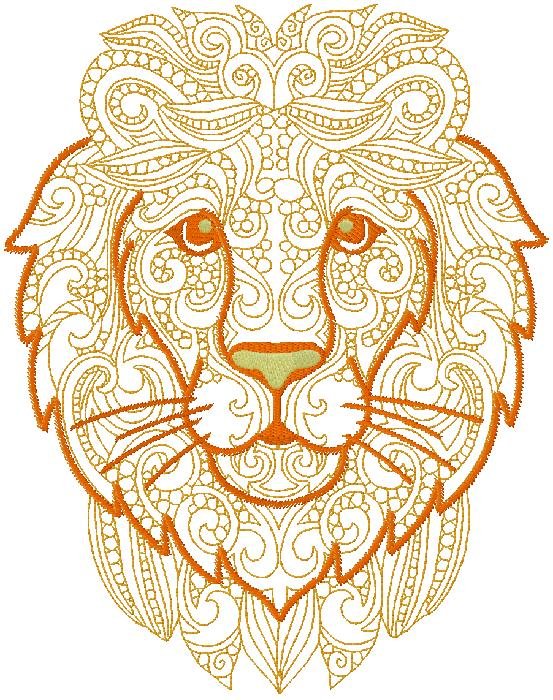 Lion embroidery design