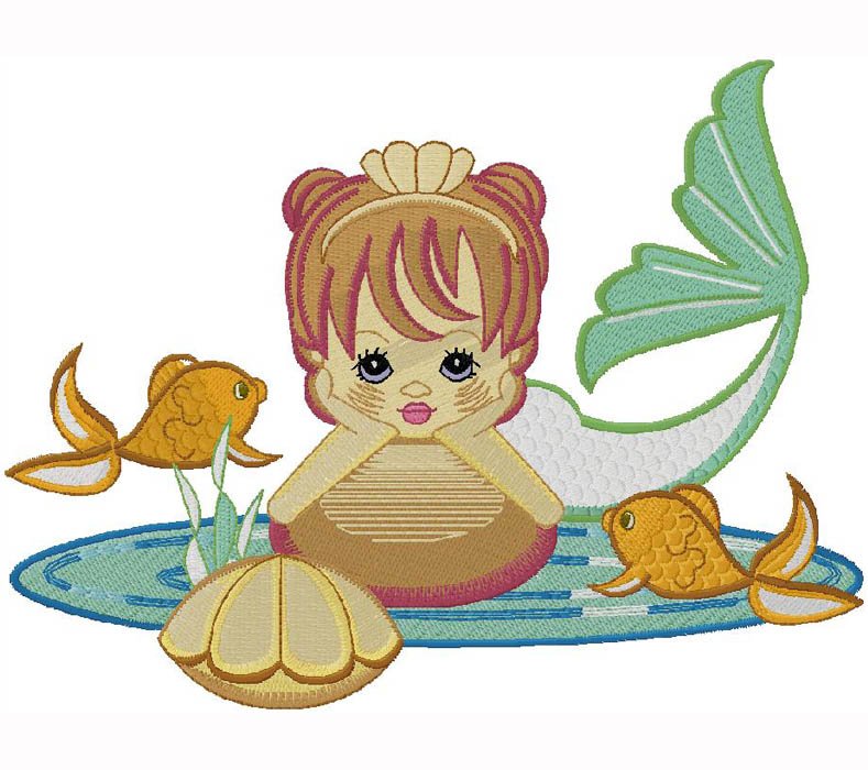 Mermaid - Machine Embroidery Design