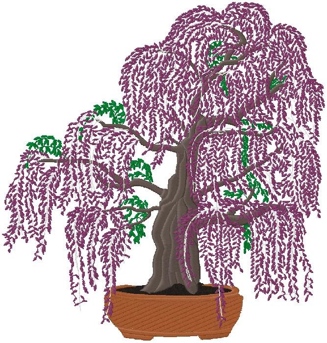 Tree embroidery design design