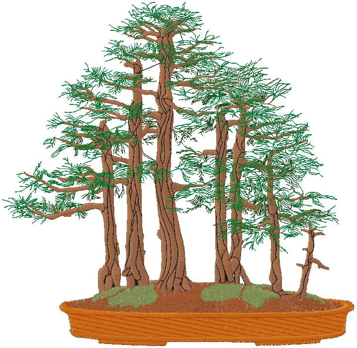 Trees embroidery design 