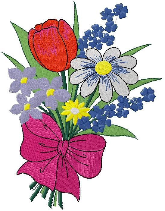 bouquet of flowers embroidery design