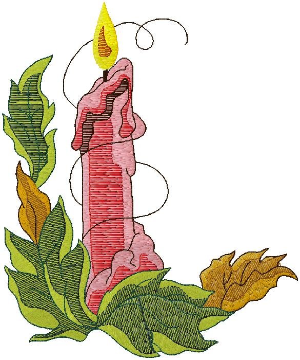 candle embroidery design