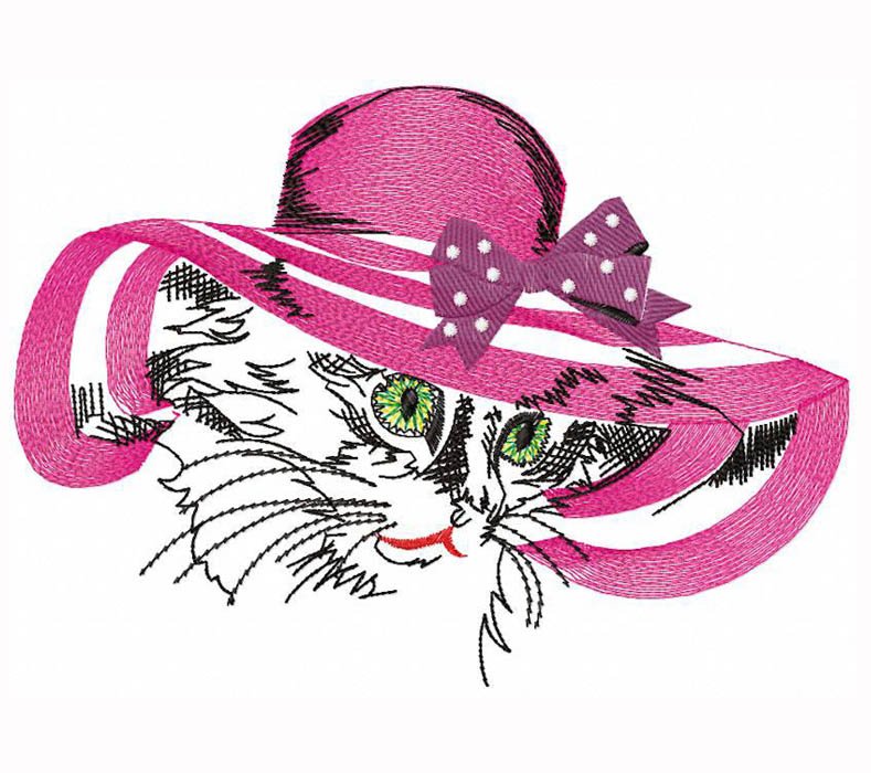cute cat embroidery design