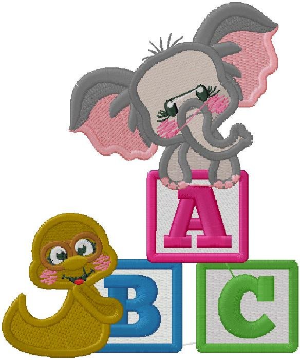 Baby Elephant embroidery design