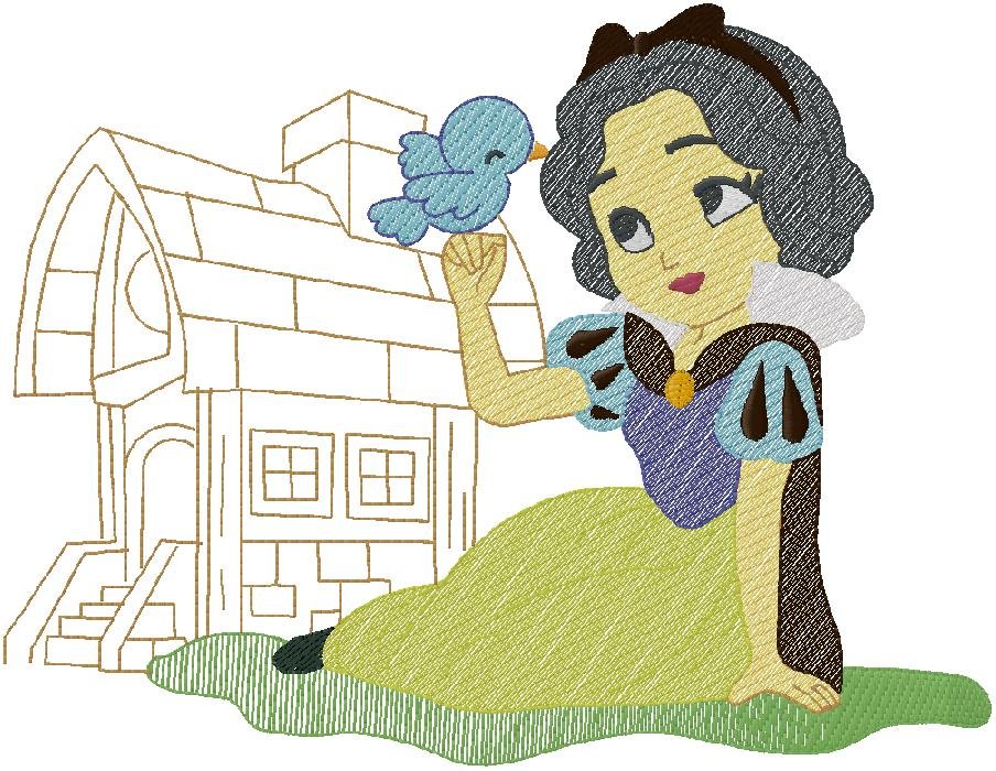 snow white embroidery design