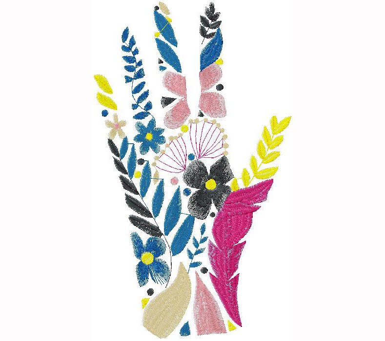 floral hand embroidery design
