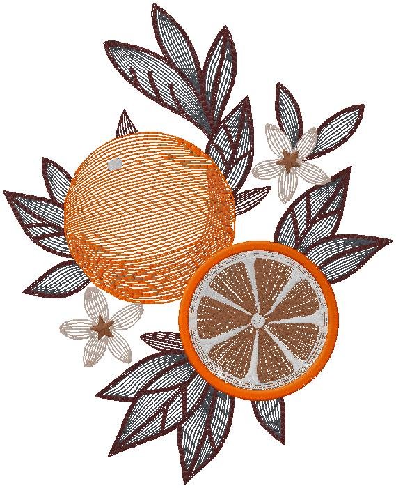 orange Embroidery Design