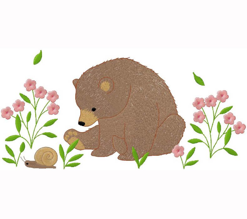 wondeful Bear Embroidery Design