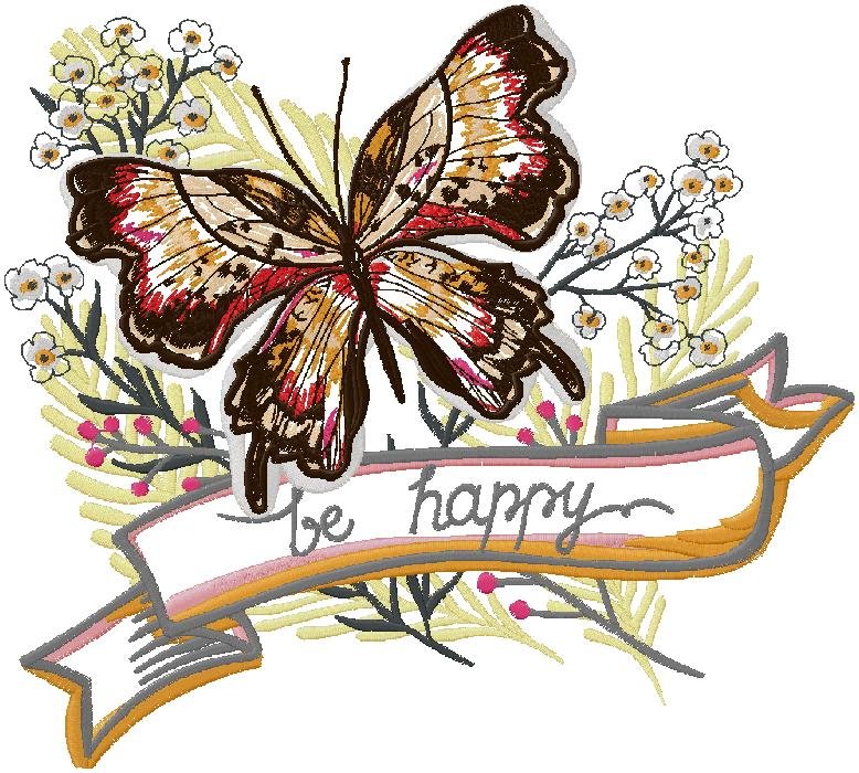 wonderful butterfly embroidery design