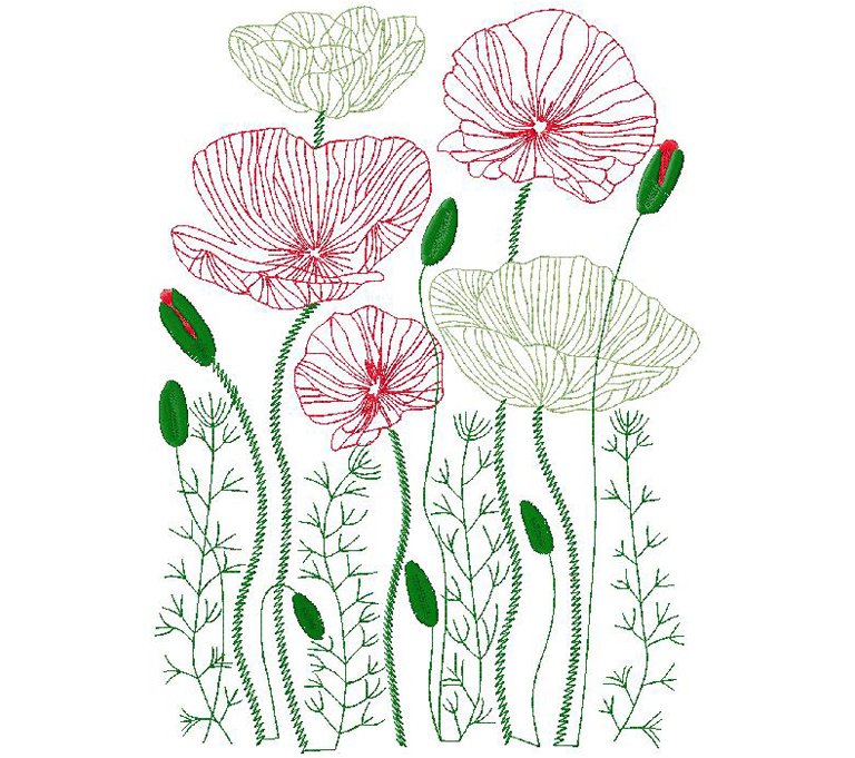 wonderful flowers embroidery design