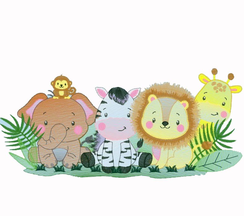 Animals embroidery design