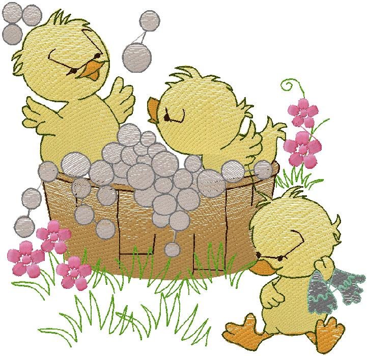 Baby Ducks Embroidery Design