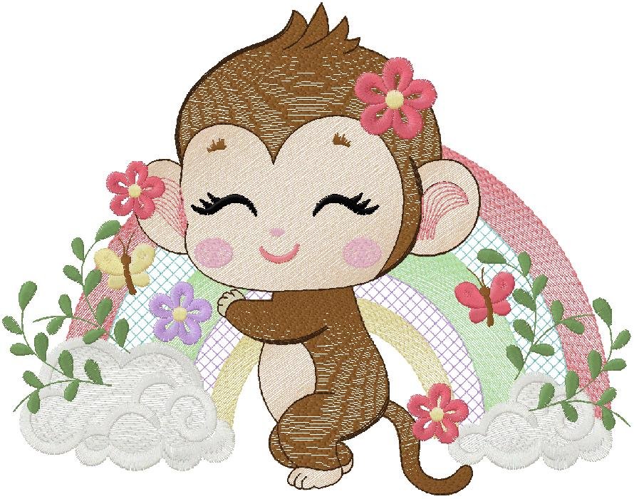 Baby Monkey embroidery design