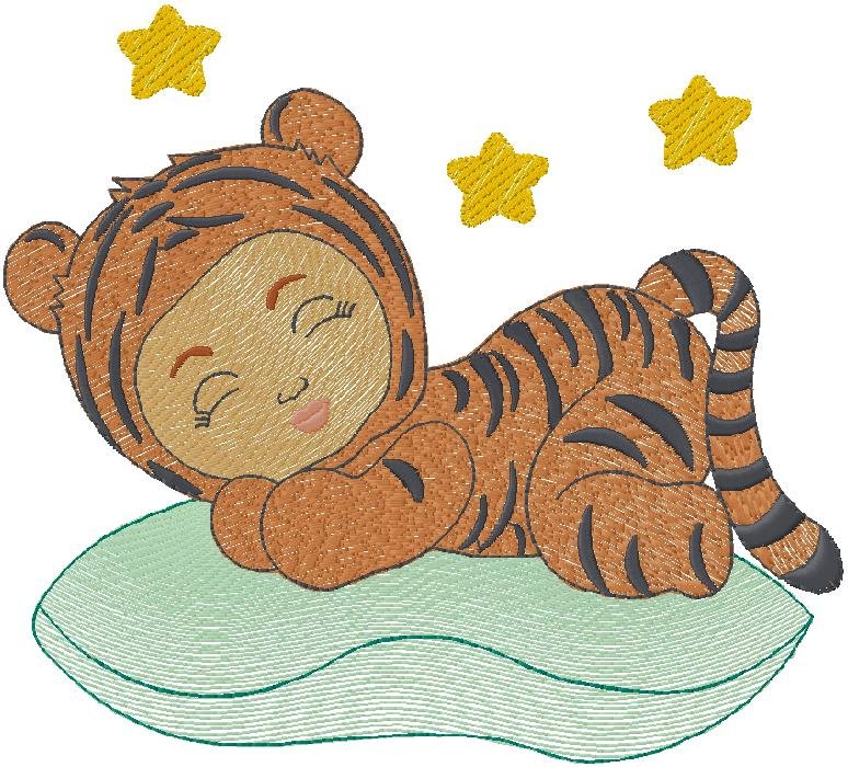 Baby Tiger embroidery design