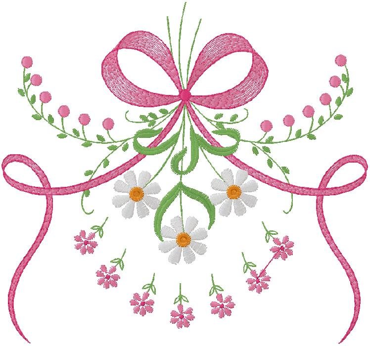 Bow embroidery design
