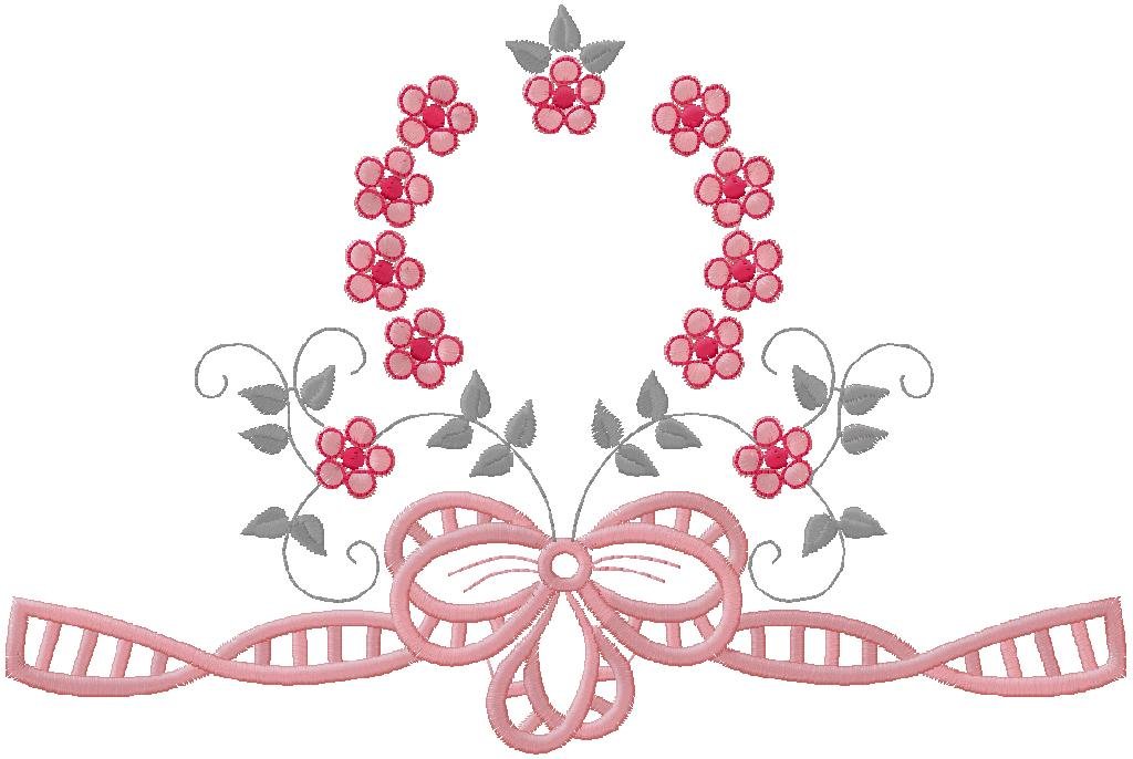 Floral Bow embroidery design