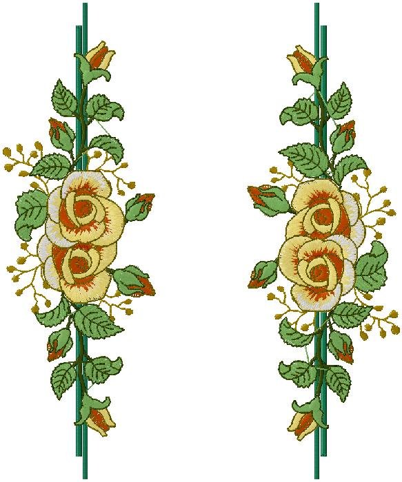 Floral embroidery design