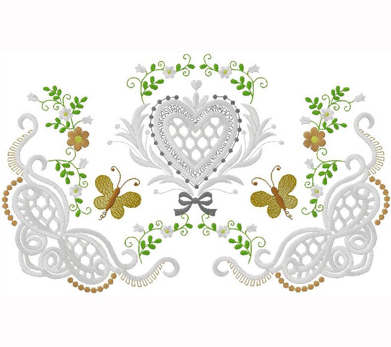 Heart embroidery design