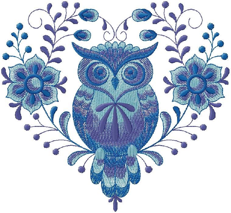 Owl embroidery design