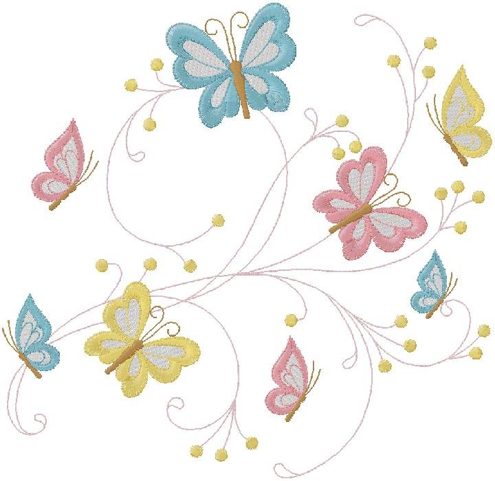 butterflies embroidery design