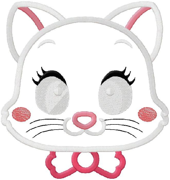 cat face embroidery design