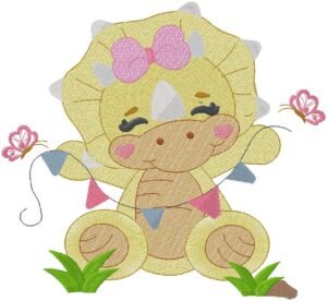 cute Baby Dinosaur embroidery design