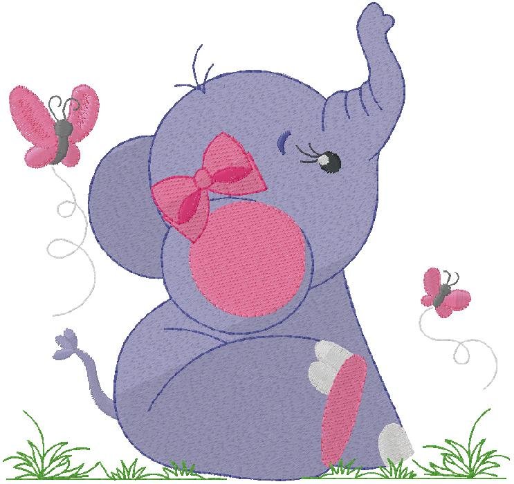 cute Baby Elephant embroidery design
