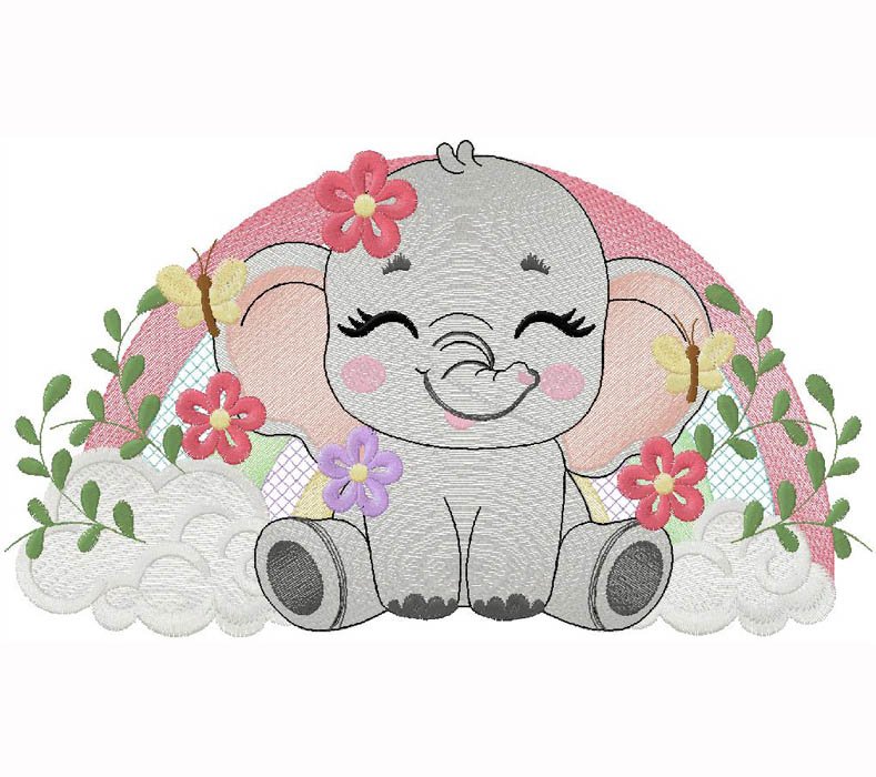 cute Baby Elephant embroidery design