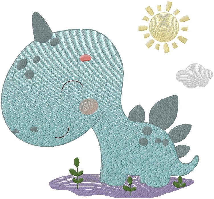 cute Dino Embroidery Design