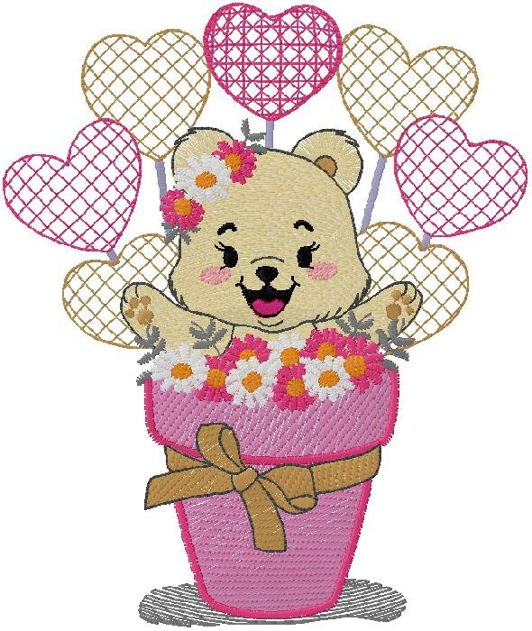 cute Teddy Bear Eembroidery Design 