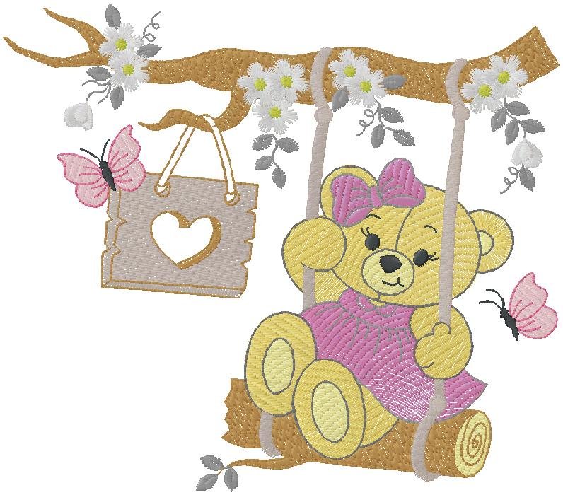 cute Teddy Bear Embroidery Design