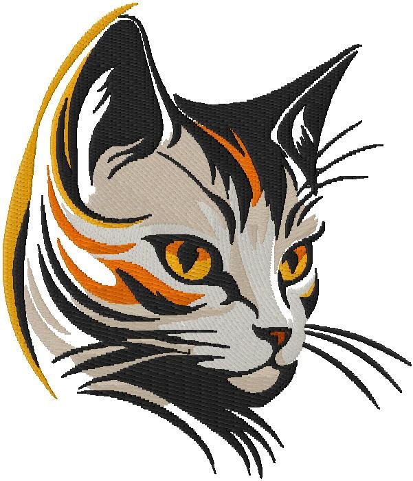 cute cat embroidery design