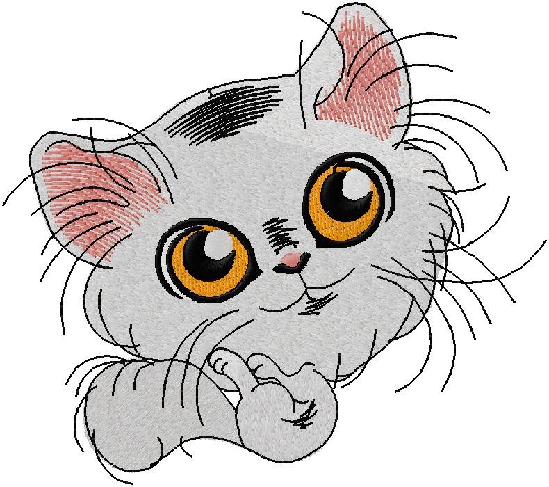 cute cat embroidery design