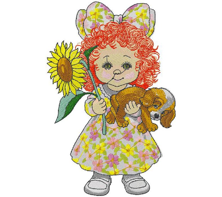 cute girl Embroidery design