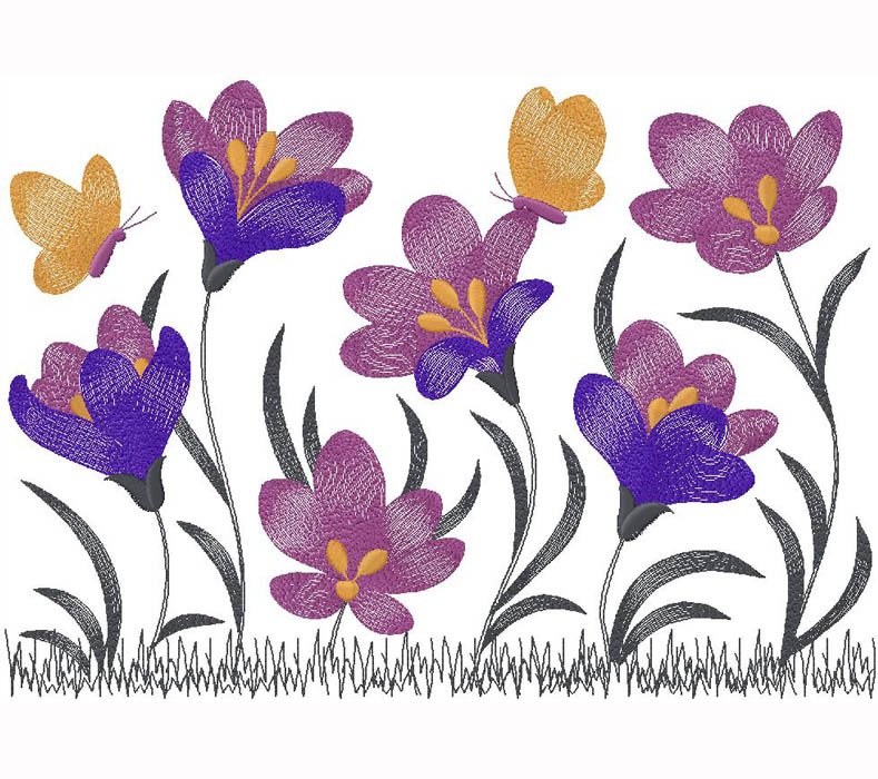 floral machine Embroidery design